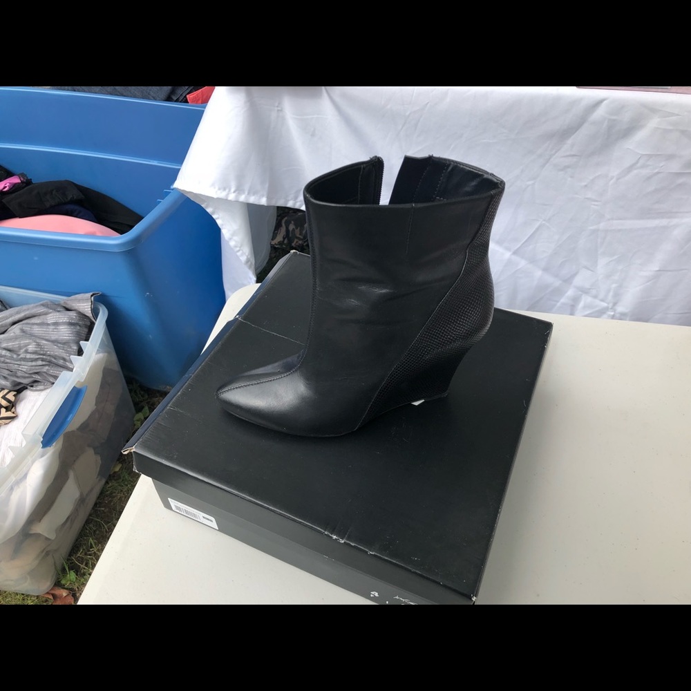 Black Leather Bootie